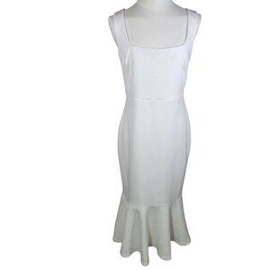 Lulus White Moment Maker Sleeveless Midi Dress With Square Neckline Size M